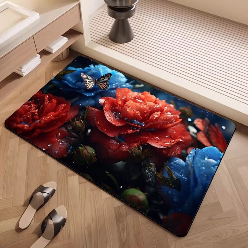 3d Flower Bath Rug Non-slip Absorbent Mat For Bathroom And Kitchen_voghion.com