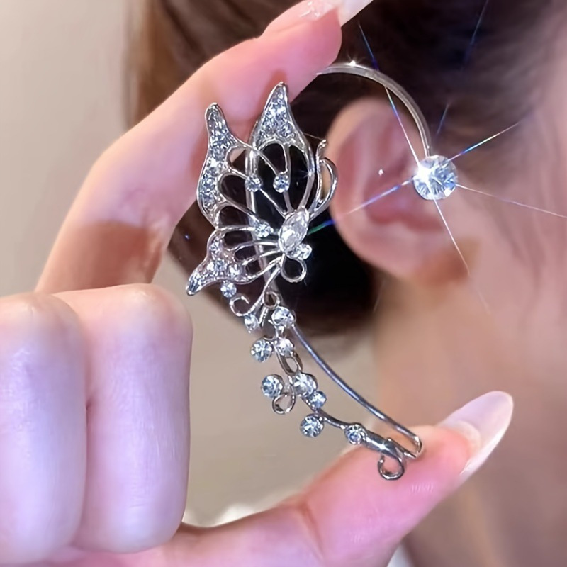 C3745#butterfly ear clip-left