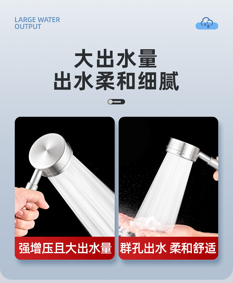 304 stainless steel powerful pressurized showerhead, household shower head, hose, bath set, shower head Application Scenario