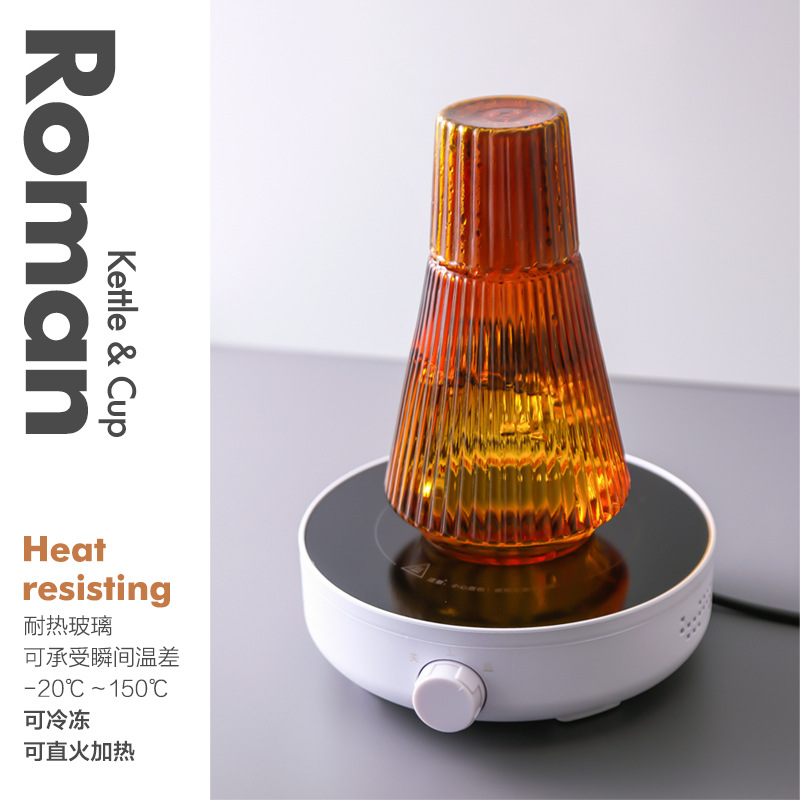 Una persona bebida de color resistente al calor vidrio botella de agua fría refrigerador del hogar botella de agua fría leche jugo olla una taza conjunto