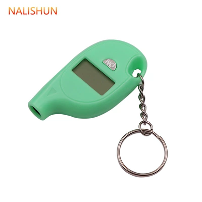 pressure gauge car buckle, Air pressure gauge/tire pressure gauge - keychain-tire-pressure-gauge-green-bag