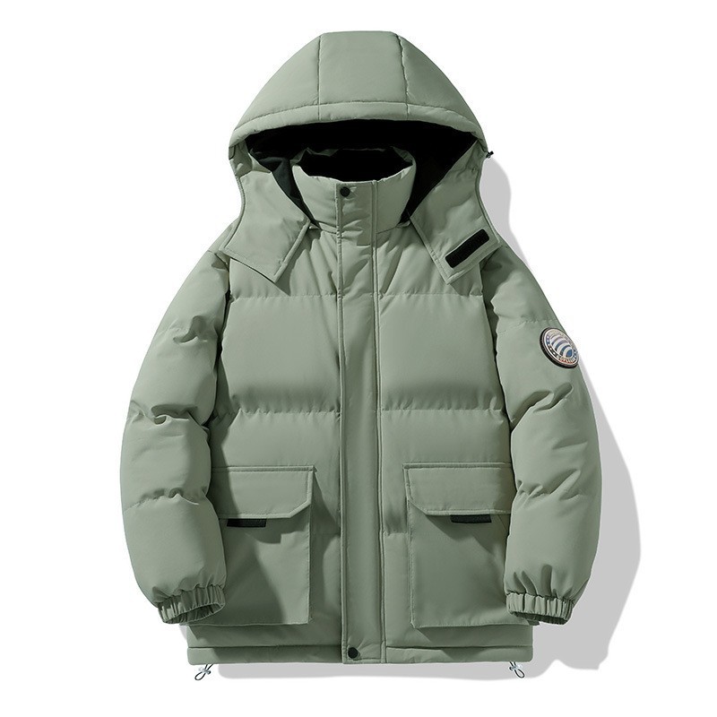 冬季加厚加绒新款棉服户外运动连帽登山情侣男装工装保暖外套棉衣