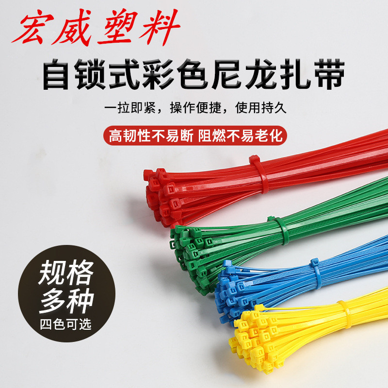 厂家批发自锁式尼龙扎带标签扎带印字扎带塑料捆绑束线带