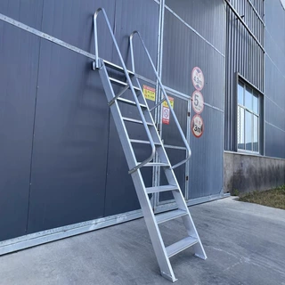 加厚焊接铝合金阁楼梯家用登高楼梯室外基坑爬梯车用梯工程库房梯