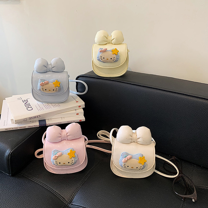 Bolsa infantil transfronteriza adorable gatito mini bebé mochila arco estrellas pequeñas bolsas accesorios para niños y niñas