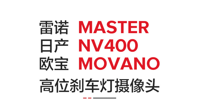 Suitable for Renault Master, Nissan Nv400, Opel Movano Brake Light Reversing Camera, In-Car High-Definition