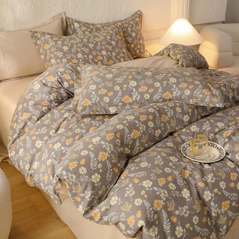 100%纯棉四件套加厚磨毛全棉被套床单床笠大学生宿舍被罩床上用品