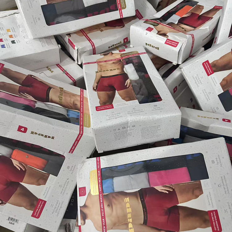 European and American foreign trade single men's knitted cotton boxers loose plus size men's shorts comfortable men's underwear 4 pieces in a box