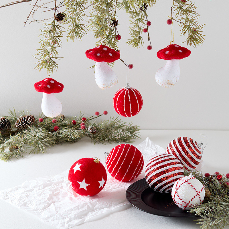 Nuevo magenta transfronterizo decoraciones de Navidad bola de Navidad muletas extrañas muletas decoraciones de árbol de Navidad