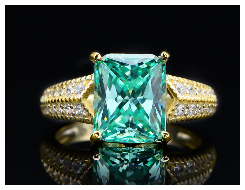 Fashion Geometric Sterling Silver Inlay Zircon Rings 1 Piece