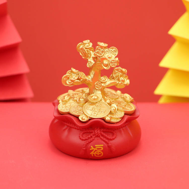 New Creative Lucky Bag Money Bag Car Car Accessories Money Tree Ornaments Fortune Tree Cake Decoration