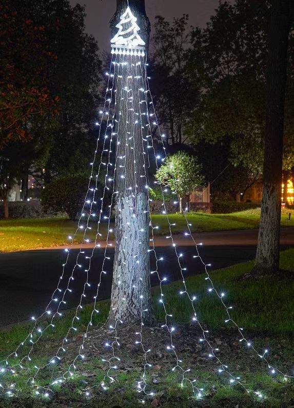 Transfronteriza estrella de cinco puntas cascada luz de color mágico luz LED tira de hielo luz agua LUZ DE Navidad patio diseño luz decorativa