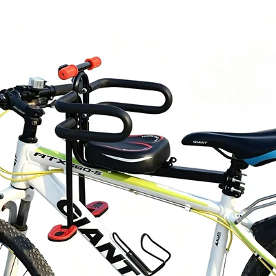 Bicycle Child Seat Front-Mounted Electric Bike Baby Seat Mountain Bike Child Seat Folding Bike Baby Stroller Seat (Electric car child seat) - harley-bicycle-guardrail-red