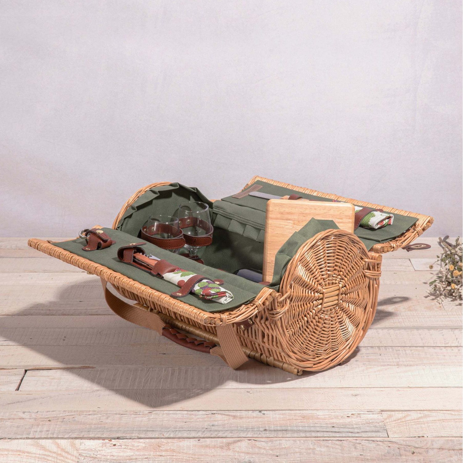 Comercio exterior personalizado canasta de picnic de caña canasta de regalos de frutas canasta de picnic de mano canasta de picnic de sauce