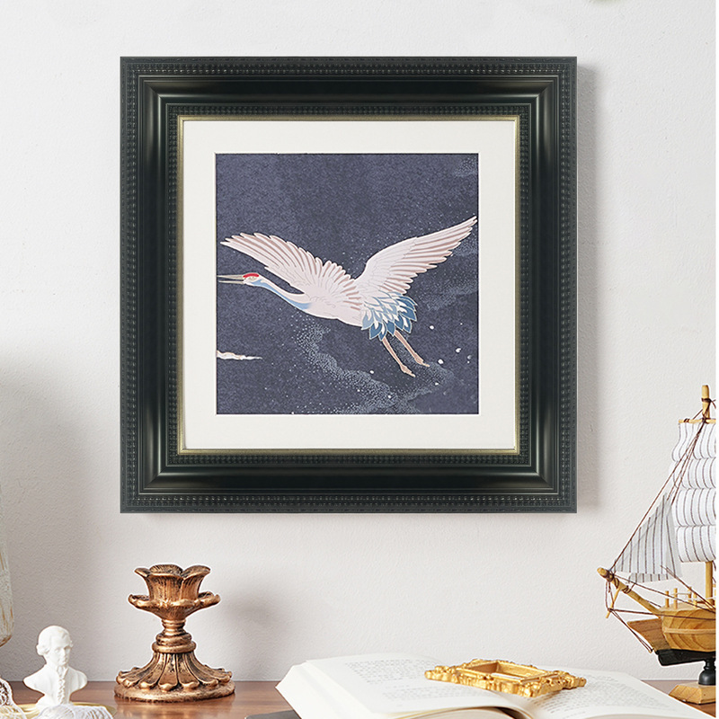 European Classical Wide Frame Dark Print Retro Elegant Wall Decoration Solid Wood Photo Frame Customizable Size