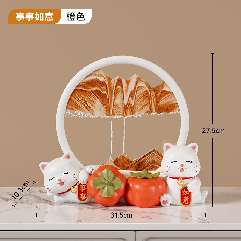 暖居招財流砂画デスクトップ置物オフィスの玄関飾り|undefined