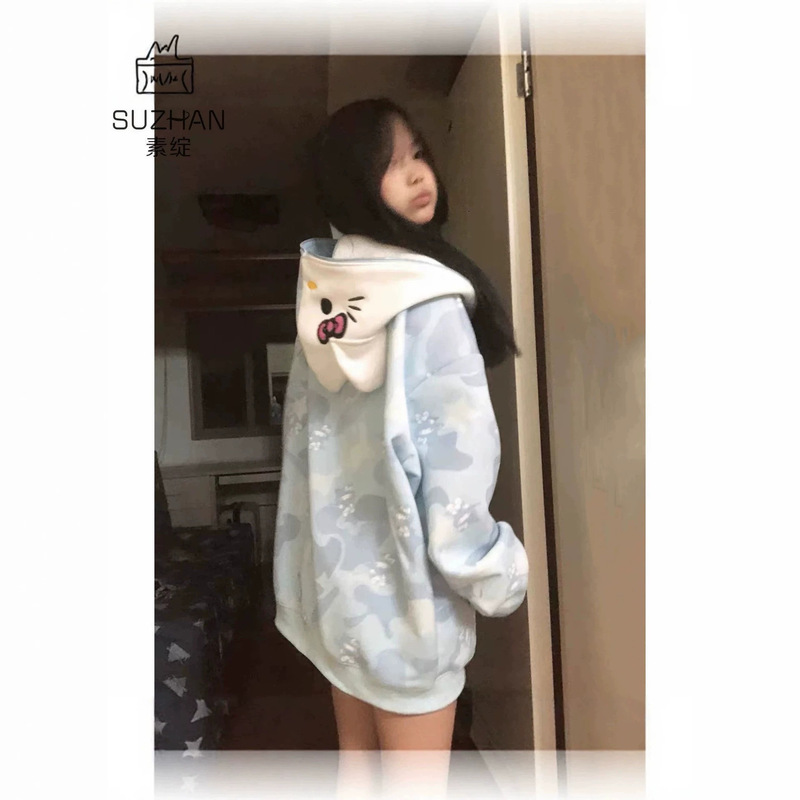 2026 Korean Style New Versatile Cardigan Zipper Hooded Sweatshirt for Women Oversize Cute Loose Versatile Jacket 2026 Korean Style New Versatile Cardigan Zipper Hooded Sweatshirt for Women Oversize Cute Loose Versatile Jacket