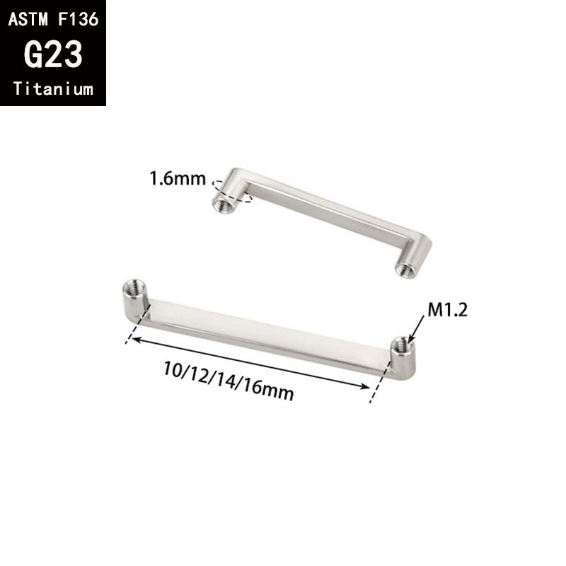 G23 Titanium Internal Thread Right Angle Nail Base F136 Titanium Alloy Nail Clavicle Nail Double-Ended Implant Body Piercing Nail detail image 7