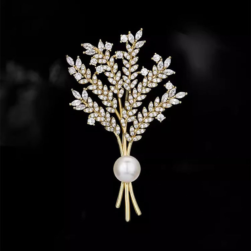Vintage korenaar broche voor dames elegante high-end speld_voghion.com