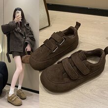加绒保暖2025春夏运动休闲时尚网红女鞋魔术贴内增高轻便板鞋潮流