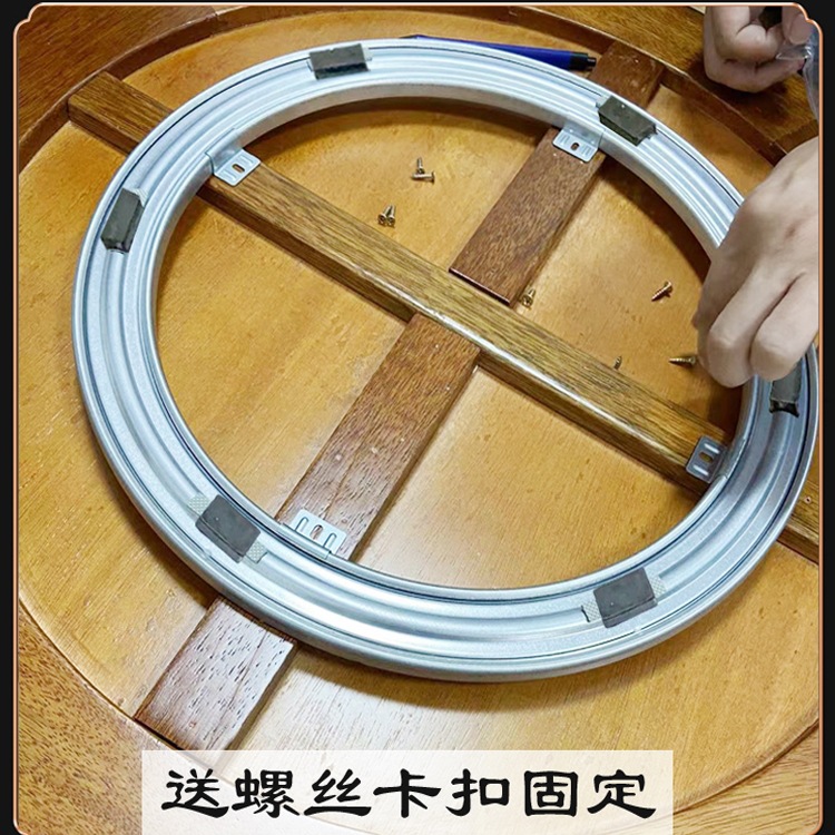 Mesa de comedor giratoria base rodamiento de madera maciza redonda gran mesa de hotel vidrio de mármol casero corazón giratorio