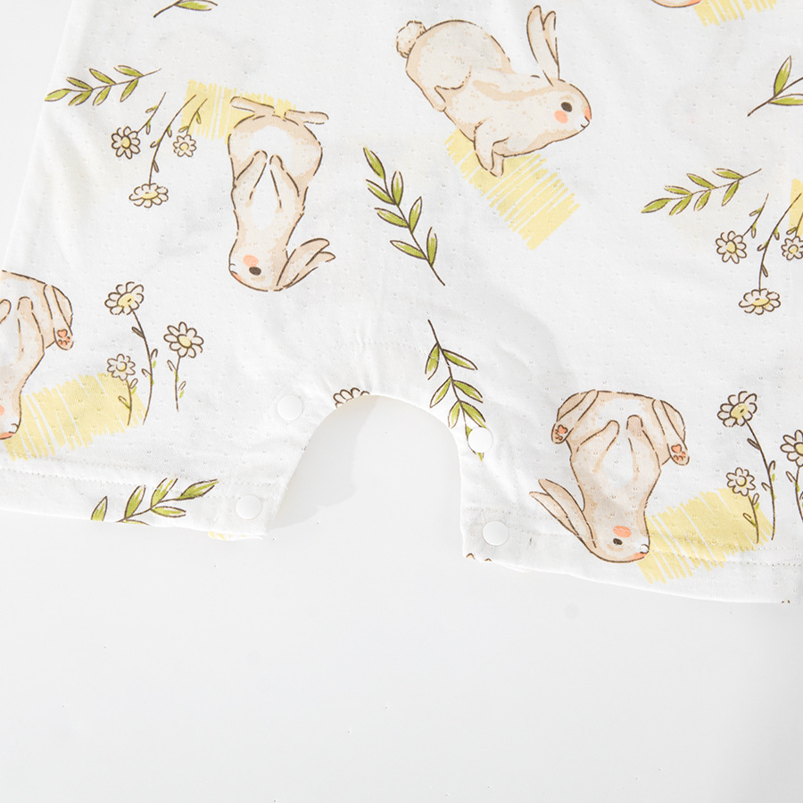 Ropa de verano para bebés, mono fino de algodón de bambú, ropa de aire acondicionado para bebés, ropa de escalada, ropa de manga corta de estilo nórdico