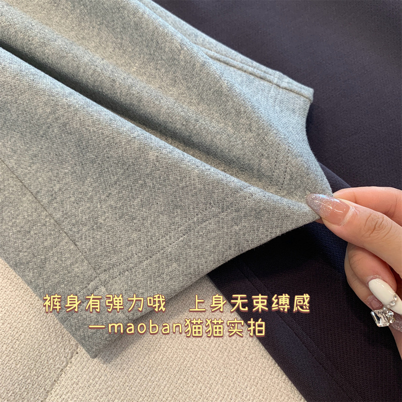 衣橱B入款！马*拉面料 大长腿显瘦色织双褶休闲裤女25秋新款|undefined