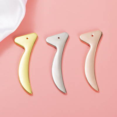 眼霜棒美容棒眼霜导入棒刮痧板眼霜挖勺面霜铲勺金属刮痧板按摩器|ms