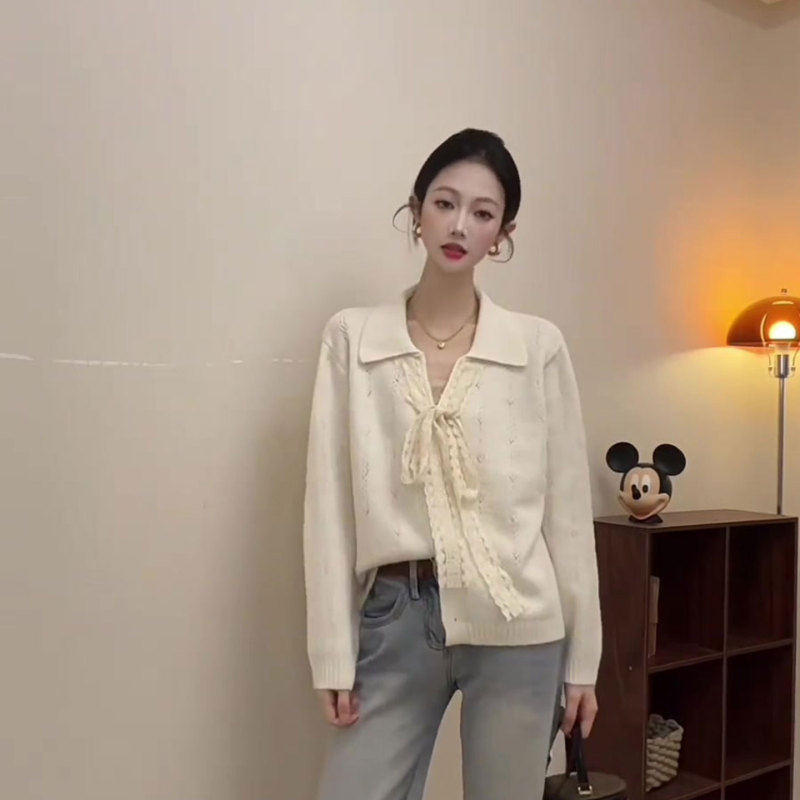 秋季新款女装上衣开衫毛衣女宽松慵懒风长袖秋装针织外套一件代发|undefined