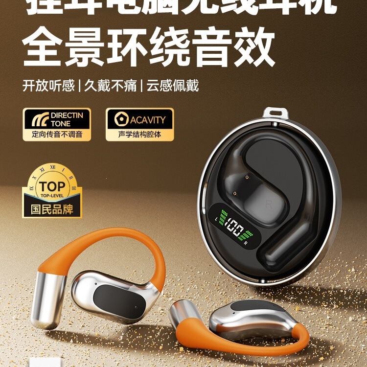 Desktop Computer Dedicated Wireless Headphones, Non-In-Ear Bluetooth Microphone, Two-In-One Gaming Headset with Microphone for Laptops