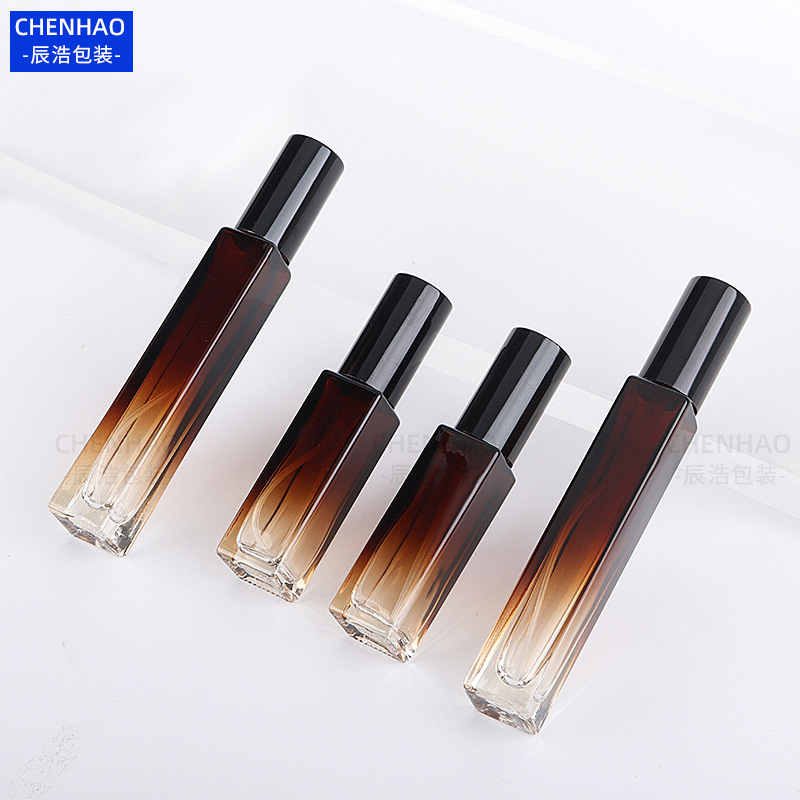方形喷雾瓶3ml 5ml 10ml香水喷雾瓶小样分装玻璃瓶茶色渐变香水瓶|undefined