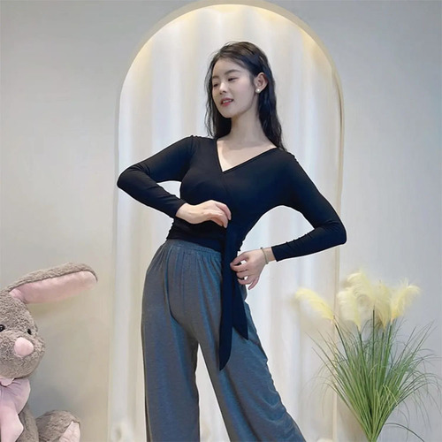 Ballet body training clothes for adults, Latin dance clothes, long-sleeved modern dance gymnastics clothes, Chinese classical tops
