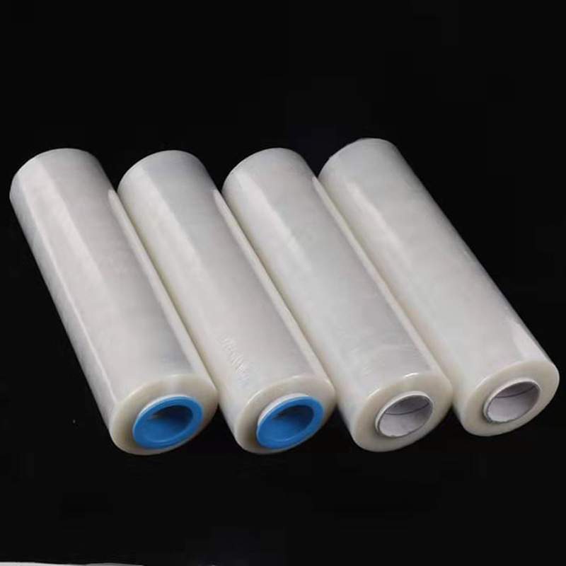 Procesamiento de película estirable de PE personalizada, película estirable, película de embalaje de plástico industrial, película estirable de PE de especificaciones múltiples, embalaje automucosa