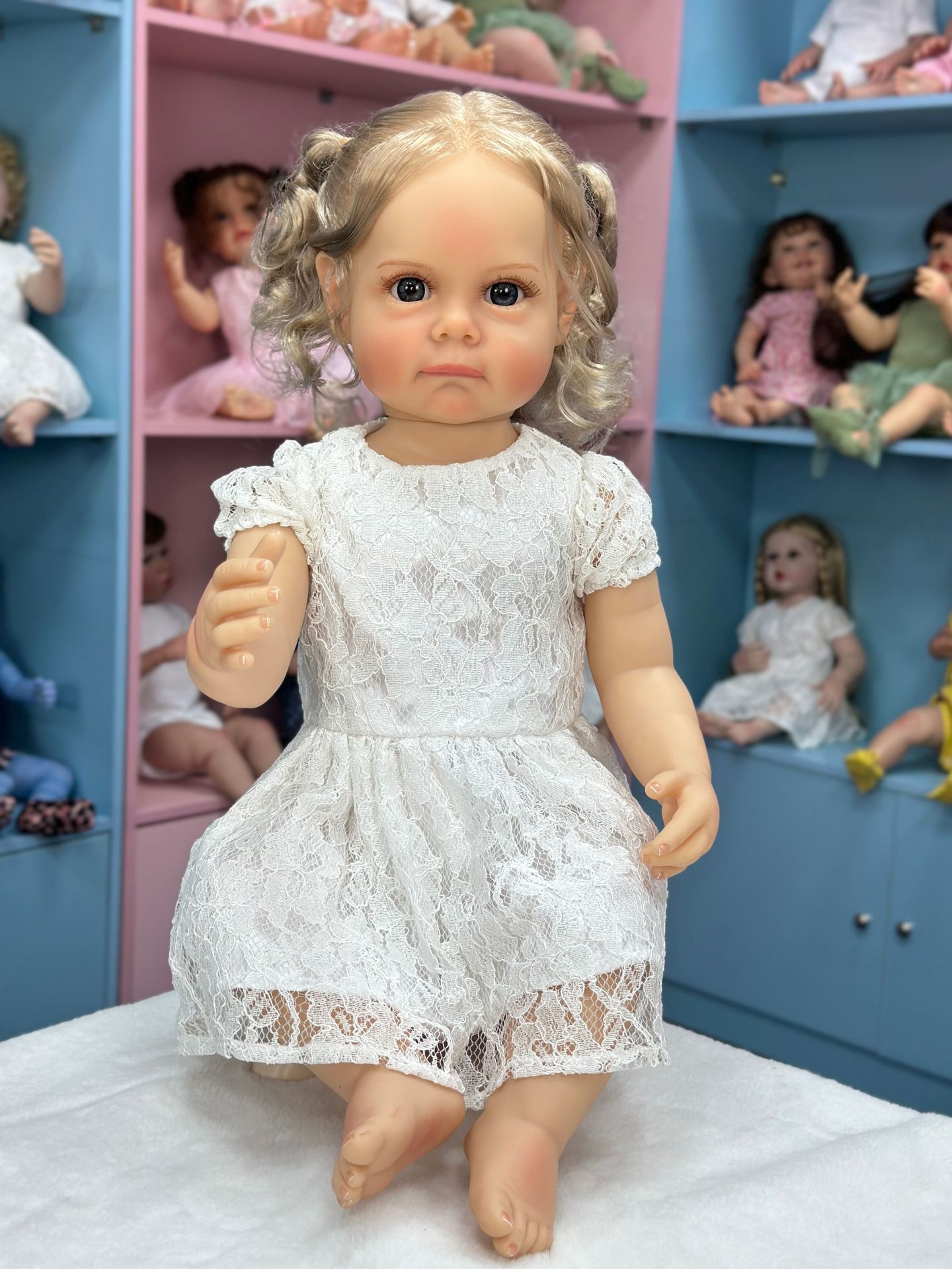 Falda de gasa blanca