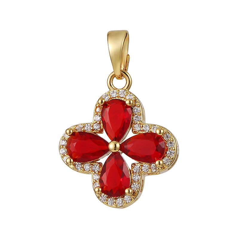Joyas transfronterizas colgante de rubí esmeralda ligero de lujo accesorios de acero de titanio collar no decolor cadena clavícula