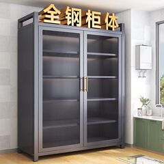 台所の物置棚家庭用多層はドアを開ける多機能ロッカーの床に水を落として防塵して戸棚の食器棚を収納する