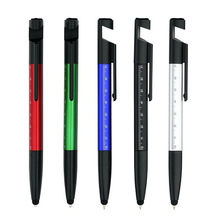創意多功能六合一彩色噴漆圓珠筆激光logo廣告印刷手機觸屏支架筆