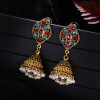 Long retro earrings from pearl, ethnic accessory, European style, city style, India, ethnic style