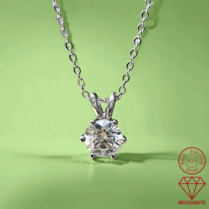 Эксклюзивная трансграничная поставка классических подвесок из муассанита с четырьмя и шестью крапанами, модные цепочки для ключиц из стерлингового серебра S925, женские подарки