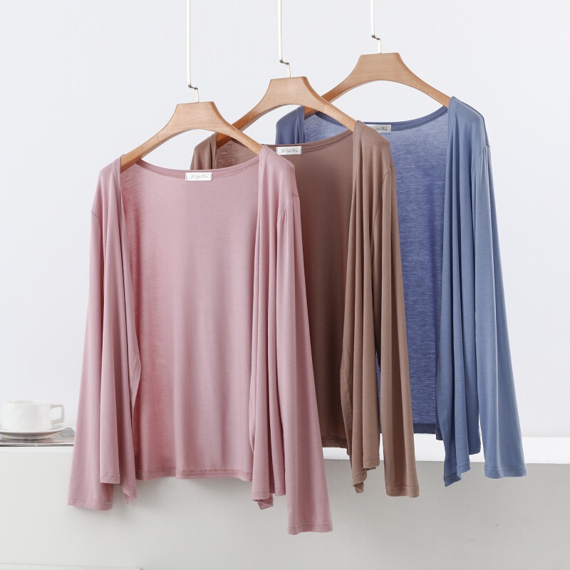 Modal Sun Protection Cardigan for Women, Spring and Summer Thin Style, Plus Size, Loose Casual Long-Sleeve Jacket, Outerwear Air Conditioning Shirt Modal Sun Protection Cardigan for Women, Spring and Summer Thin Style, Plus Size, Loose Casual Long-Sleeve Jacket, Outerwear Air Conditioning Shirt