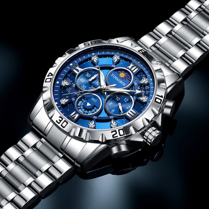 Nieuw horloge Hot Selling Tianbin merk Echt herenhorloge Multifunctioneel high-end quartz horloge Waterdicht lichtgevende trend stalen band herenhorloge_voghion.com
