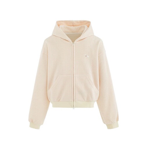 Korean College Style Striped Hooded Sweatshirt for Women, 2025 Autumn New Relaxed Loose Outer Layer Sweatshirt with Hood