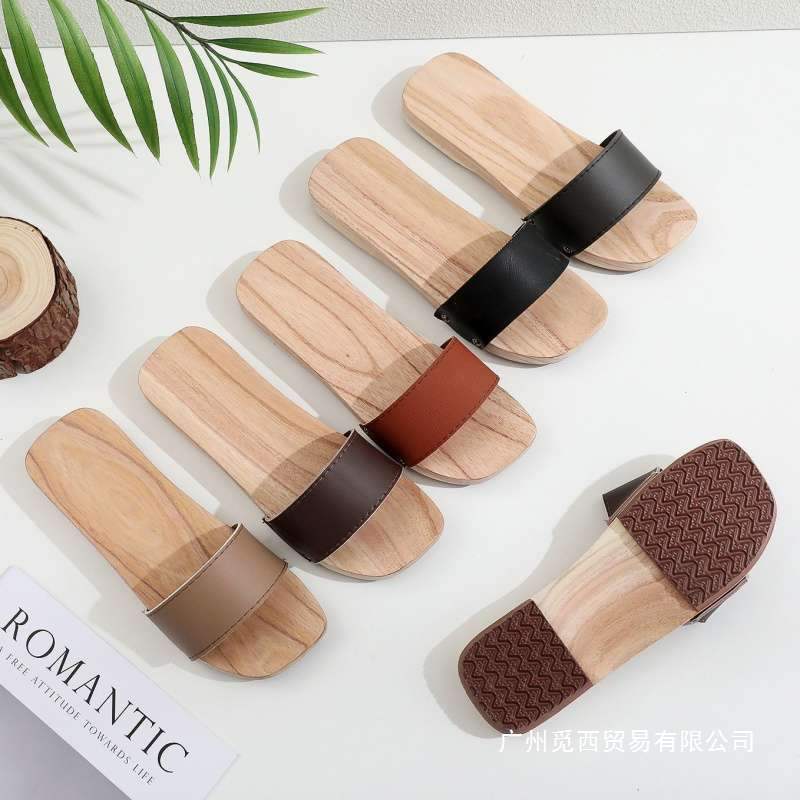 2025 Summer Quick-Drying Wooden Monsoon Retro Country Traditional Handmade Clogs Paint-Free Wooden Slippers Free Shipping