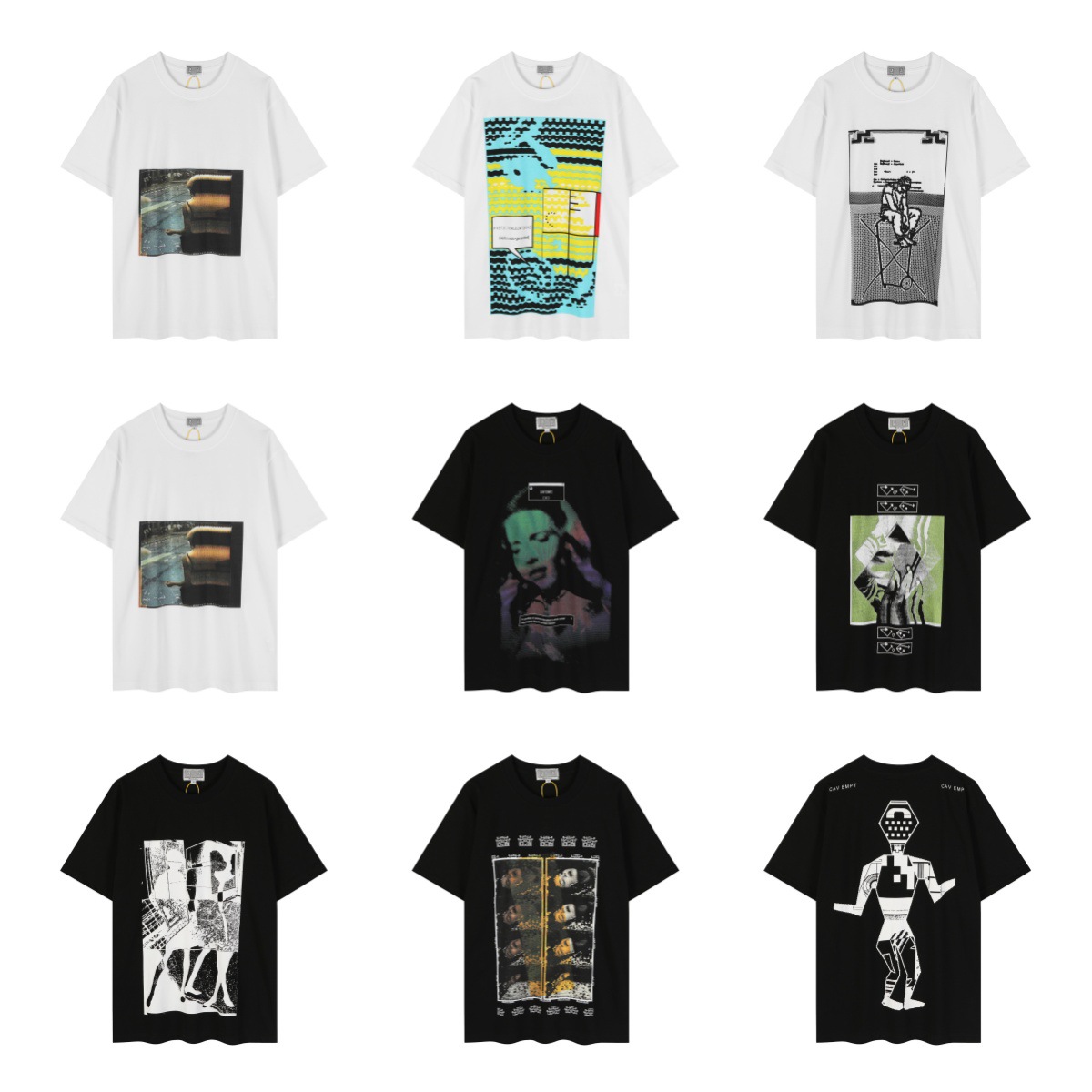 26 New Models in Stock for Export Cavempt Japanese Trendy Brand Ce Retro Printed Round Neck Casual Loose Short-Sleeved T-Shirt