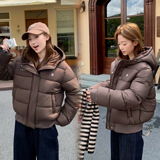 【外贸现货】冬季新款女时尚加绒加厚防寒保暖棉服休闲宽松棉衣