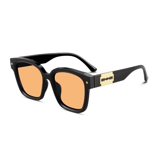 New style Wang Jiaer same style sunglasses men's large frame square brown sunglasses women's sun protection fashion blade glasses wholesale