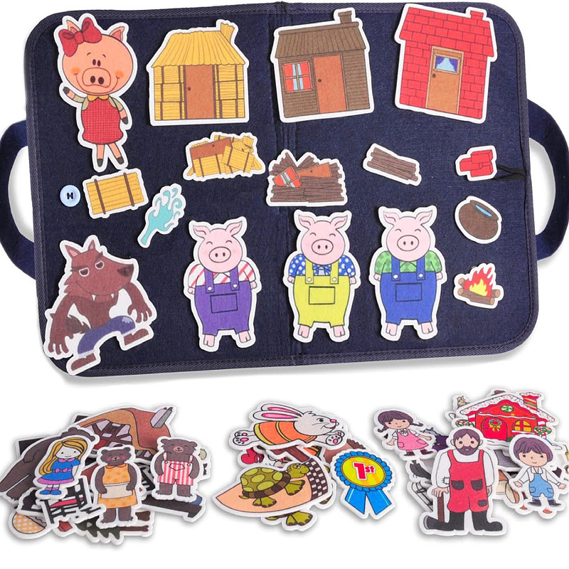 Amazon nuevo tablero de historia de felt transfronterizo para niños puzzle tablero de aprendizaje tablero de entrenamiento de bebés