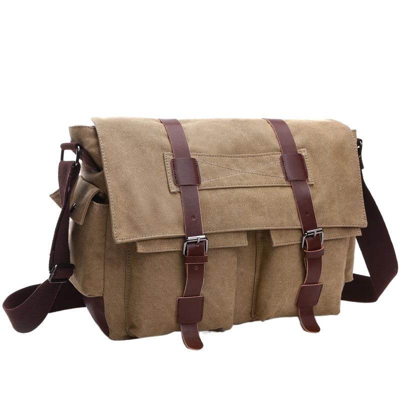 European and American Style Canvas Men's Crossbody Bag, Shoulder Bag, Laptop Shoulder Bag, Messenger Bag, Dropshipping Available