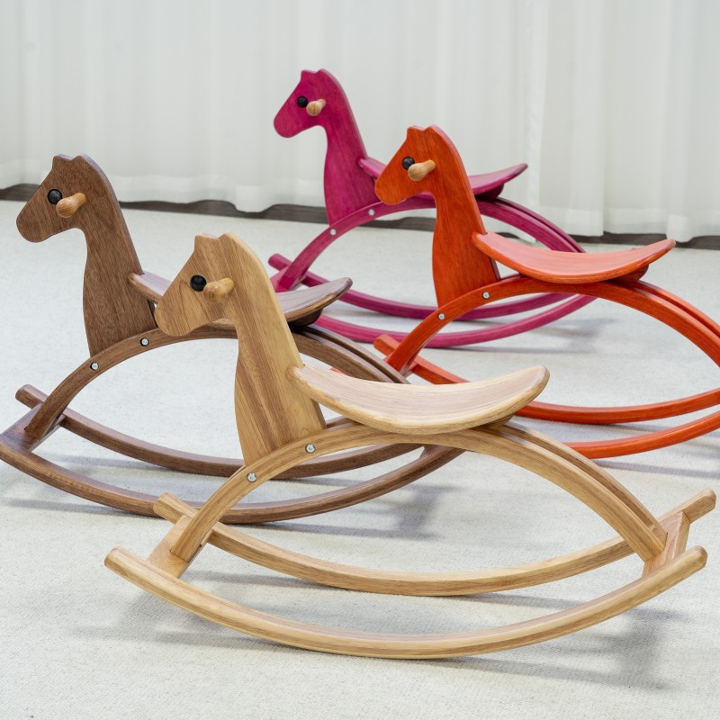 De madera maciza para niños ins Estilo nórdico caballo mecedora de madera silla adulto sentado bebé juguete kindergarten regalo