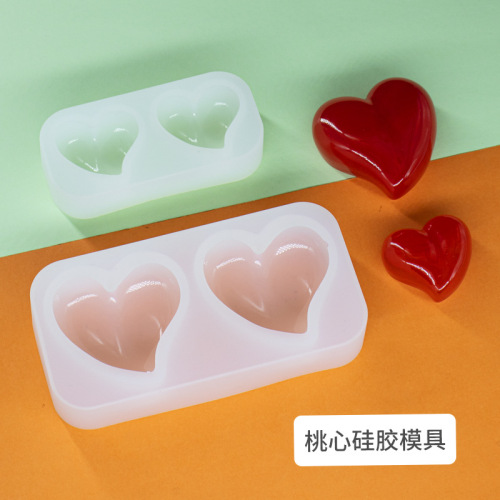 DIY Resin Mold High-Gloss Peach Heart Silicone Mold Large and Small Love Ornament Decor for Amazon